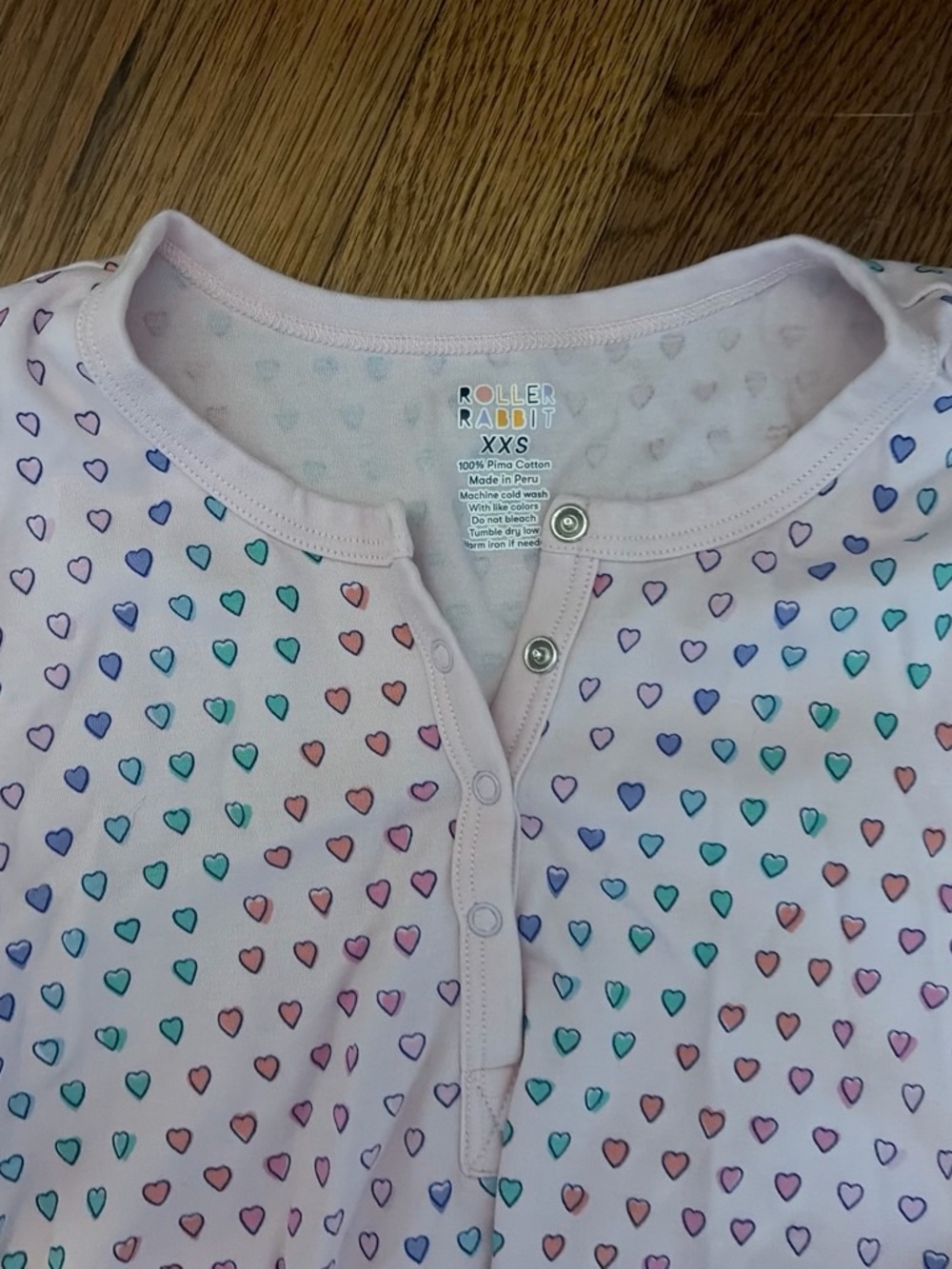 Roller Rabbit Pink Heart Pattern Pajama Set - Picture 2 of 3